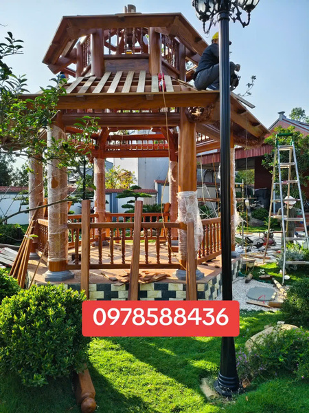 Nhà chòi lục giác - Nhà Gỗ Truyền Thống Trường Thu